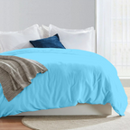 Bettbezug 200x200 CM Bequemer Satin Hellblau
