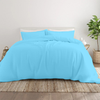 Bettbezug 200x200 CM Bliss Solid Satin Set Hellblau