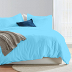 Bettbezug 200x220 CM Bliss Solid Satin Set Hellblau