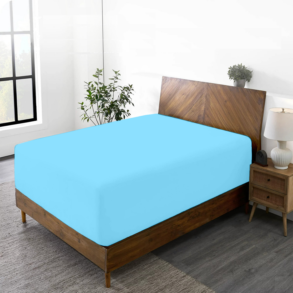 Spannbettlaken-Set 90 x 200 CM Hellblau