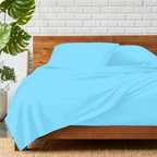 Bettlaken-Set 4-teilig 90 x 200 CM Hellblau