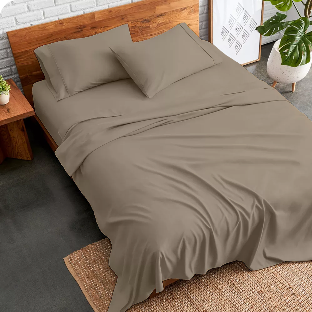 Flachbettblatt Set 200 x 200 CM taupe