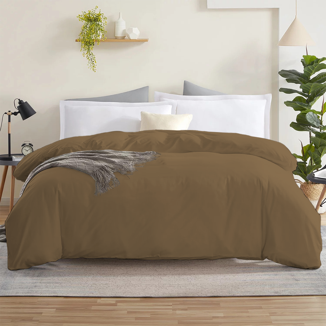 Bettbezug 200x200 CM Bequemer Satin taupe