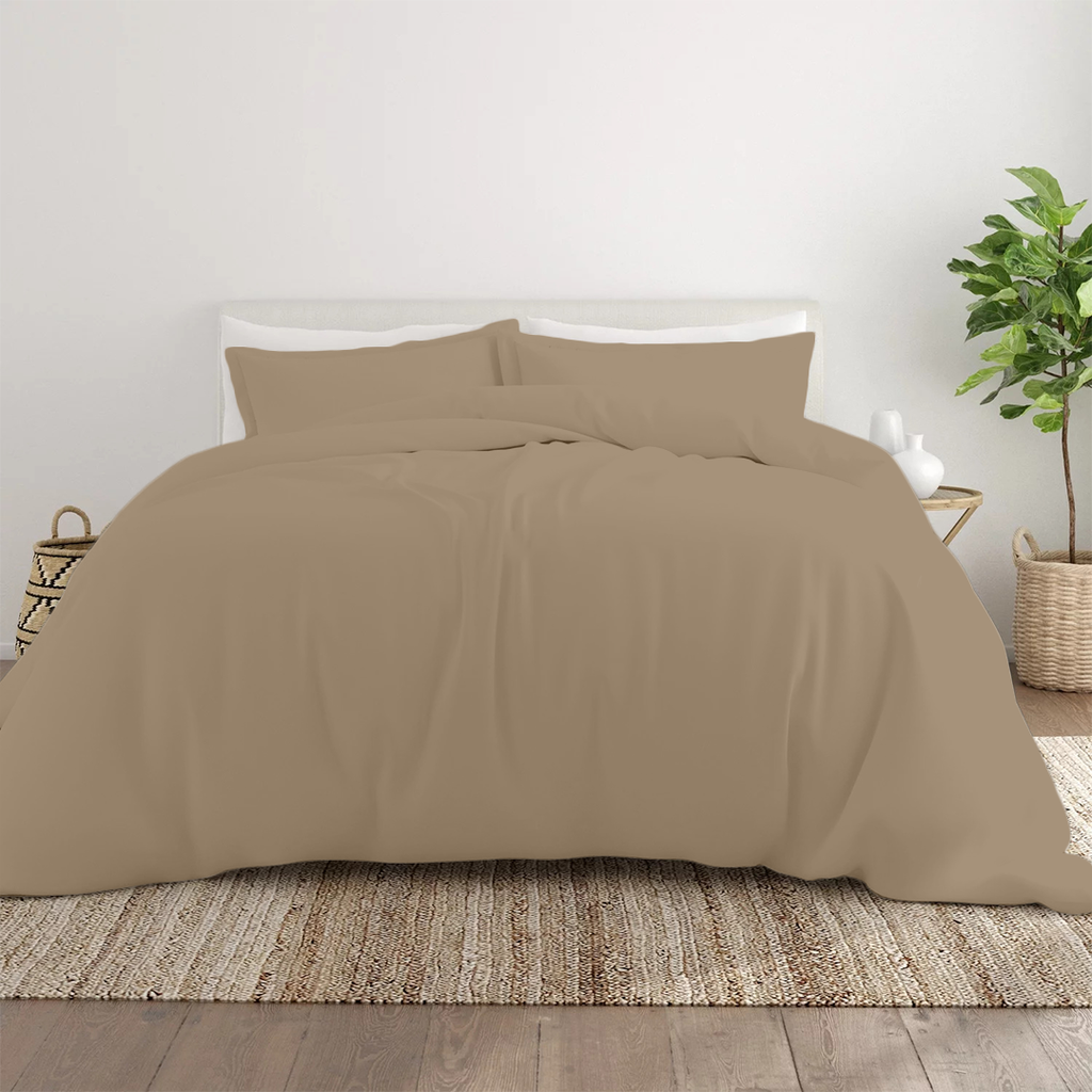 Bettbezug 240x220 CM Bliss Solid Satin Set taupe