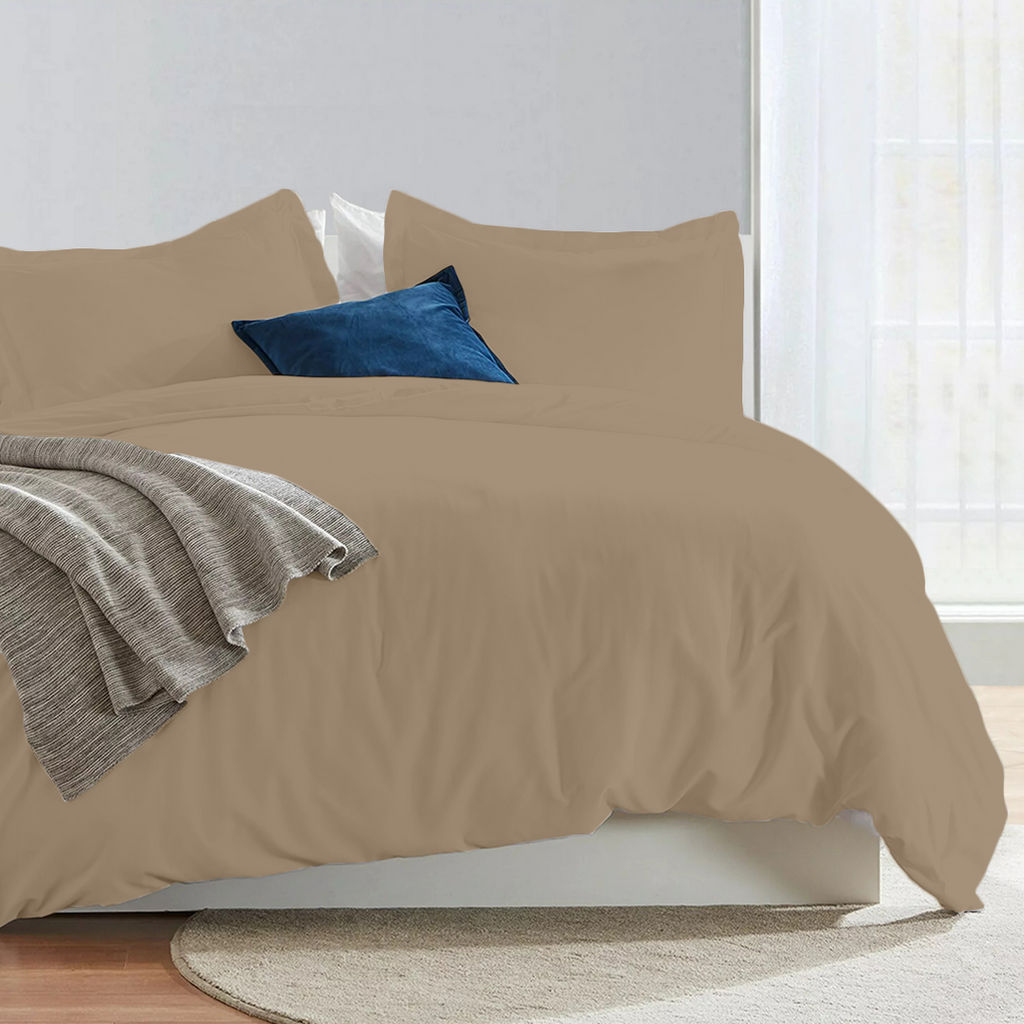 Bettbezug 200x200 CM Bliss Solid Satin Set taupe