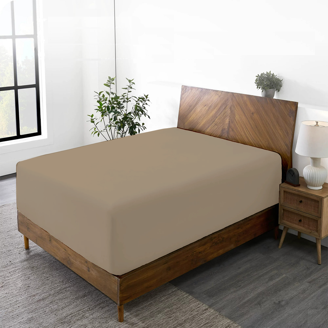 Spannbettlaken-Set 160 x 200 CM  taupe 400 TC