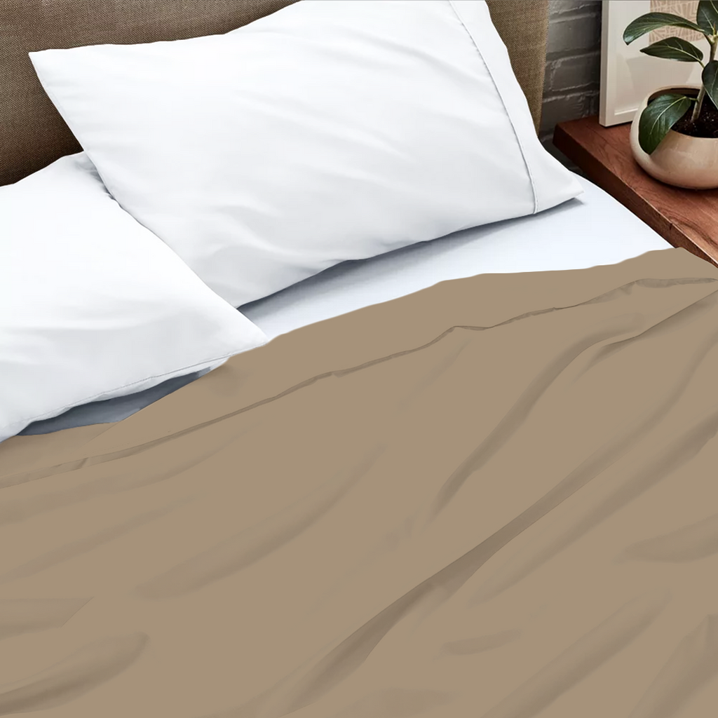 Bettlaken 150x250 CM taupe 400 tc