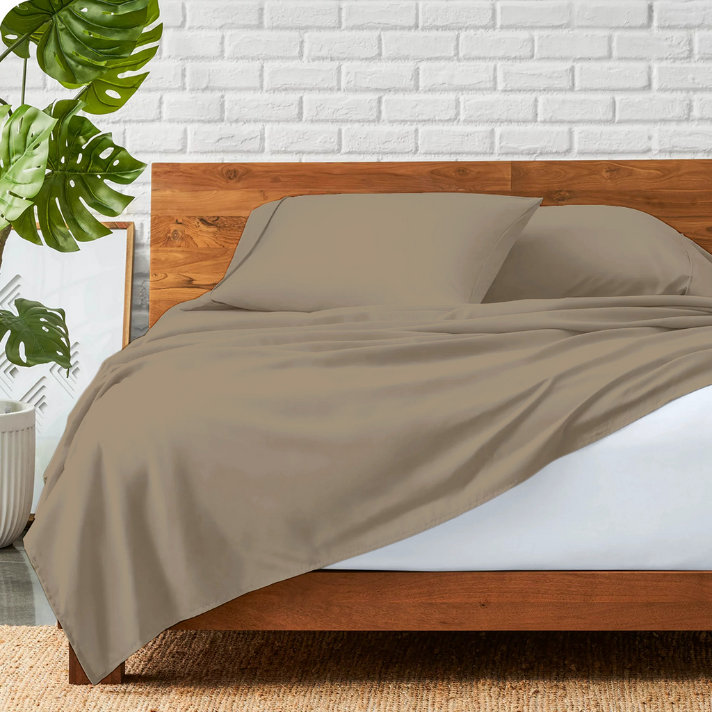 Flachbettblatt Set 150 x 250 CM taupe