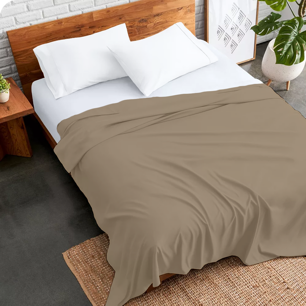 Bettlaken 180 x 260 CM taupe 400 Tc
