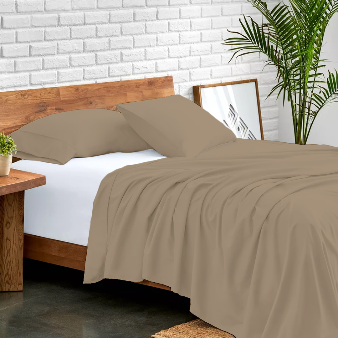 Flachbettblatt Set 200 x 200 CM taupe