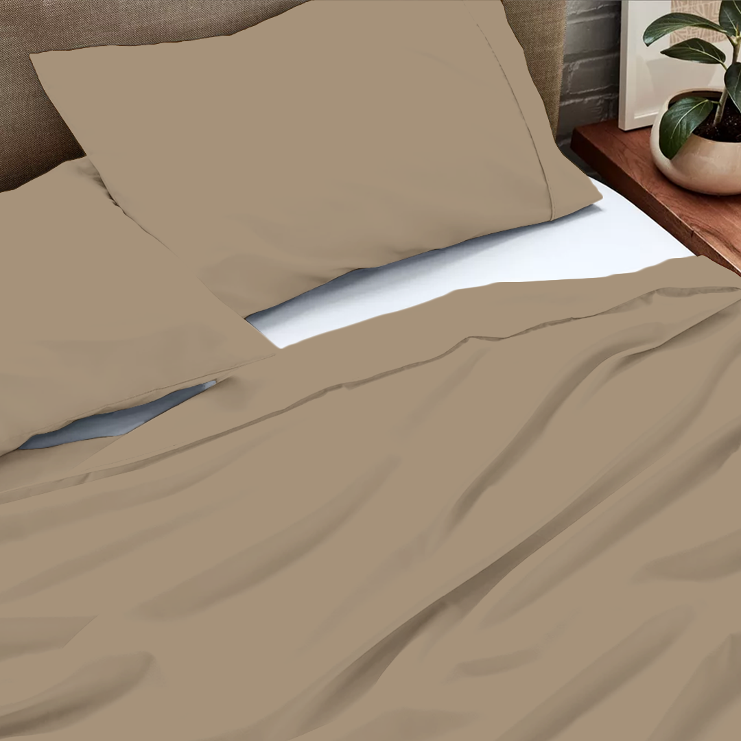 Flachbettblatt Set 200 x 200 CM taupe