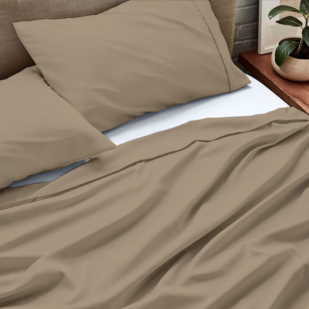Flachbettblatt Set 150 x 250 CM taupe