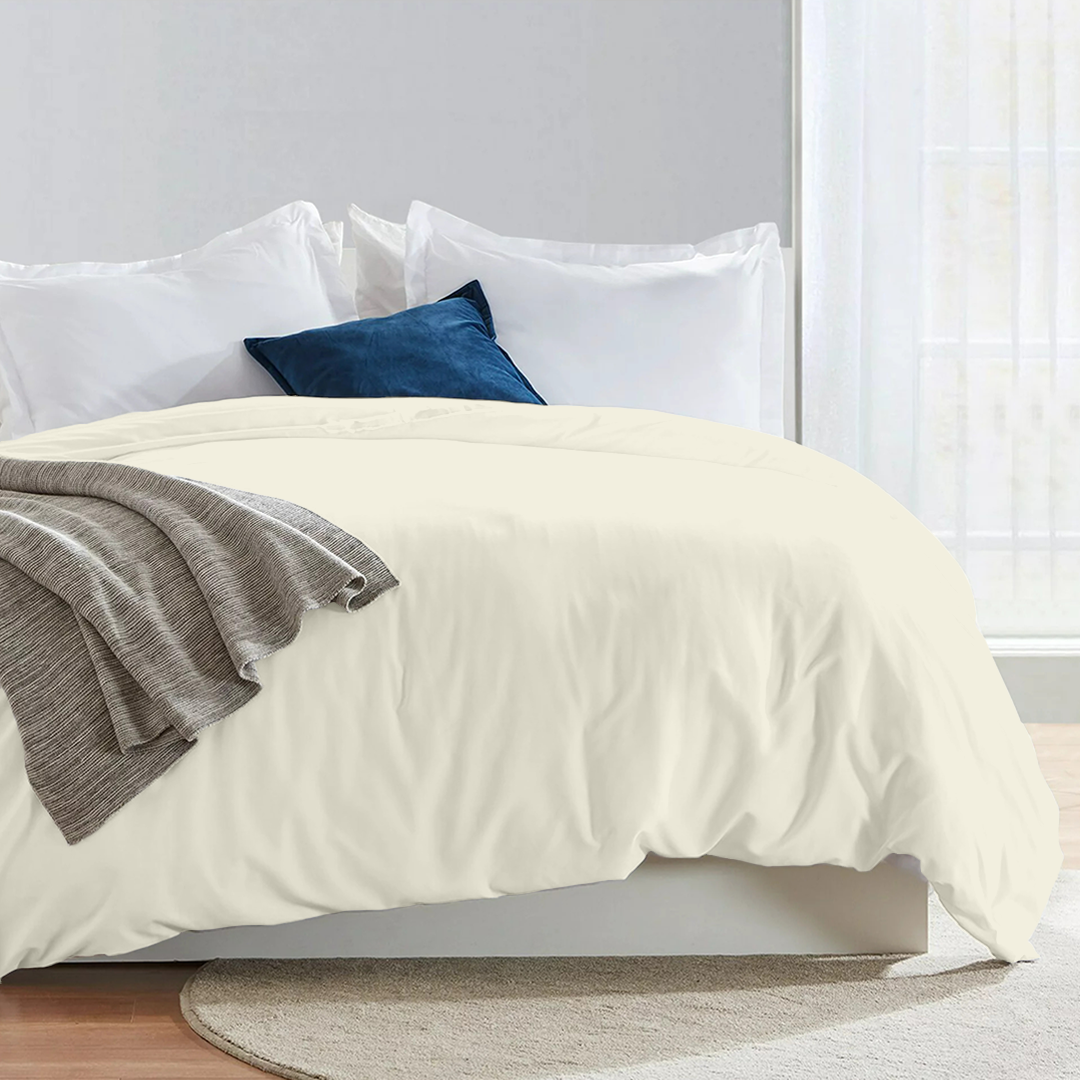 Bettbezug 200x220 CM Bliss Solid Satin Cremefarben