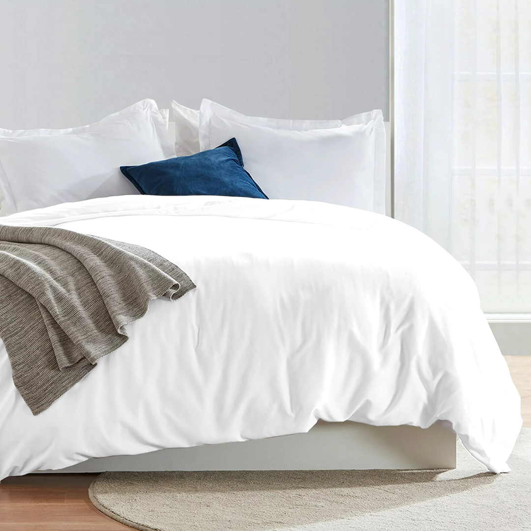 Bettbezug 200x200 CM Bequemer Satin Weiß 