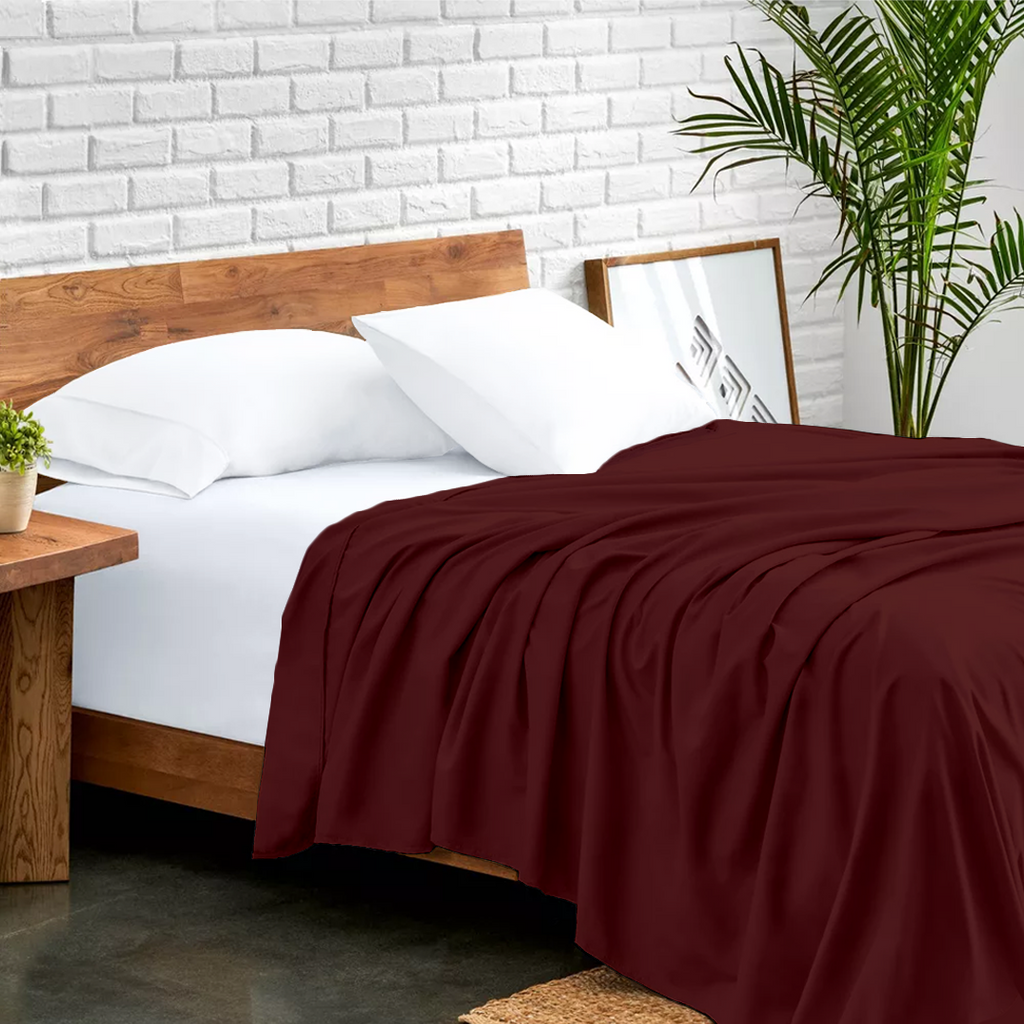 Bettlaken 240 x 275 cm burgund