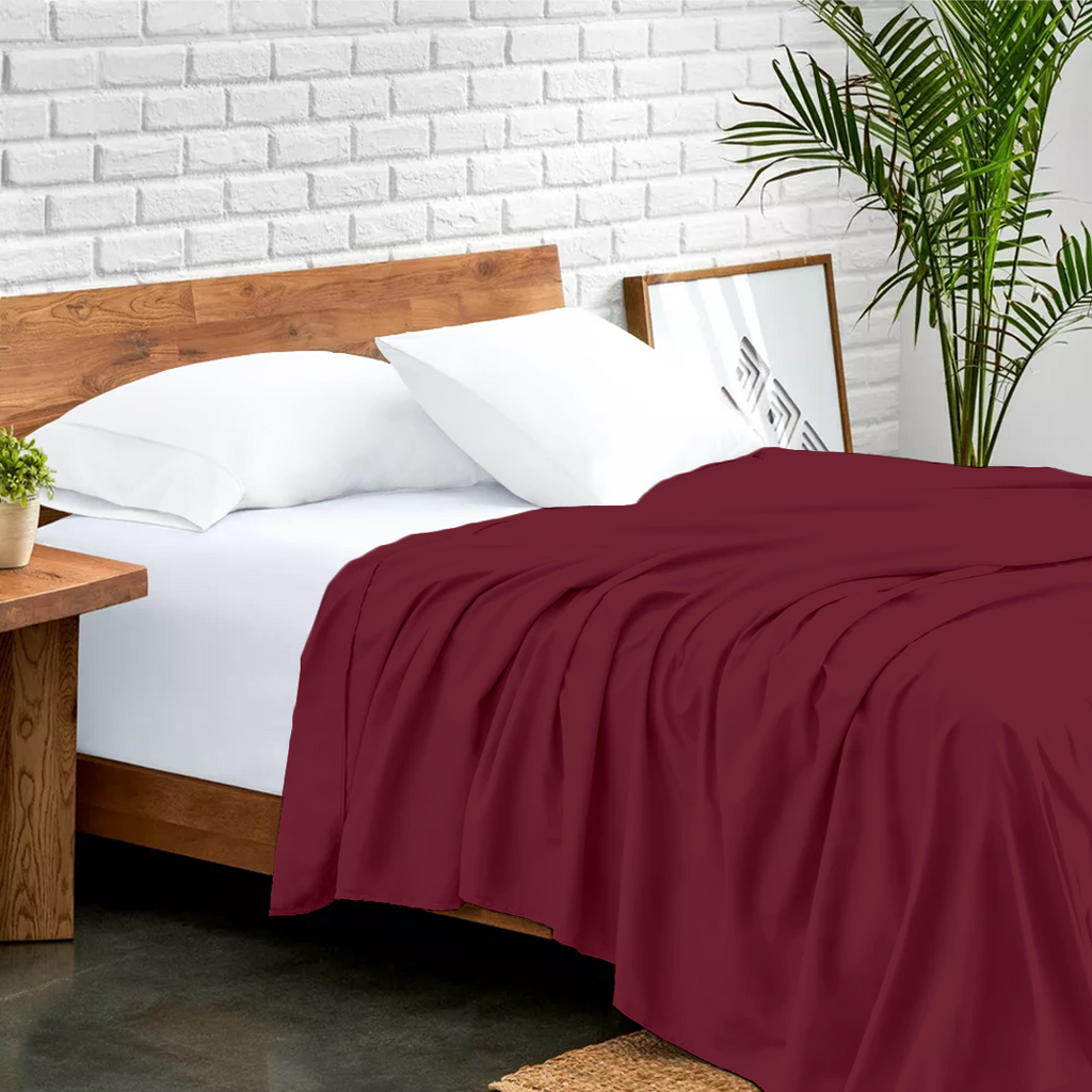 Bettlaken 240 × 260 CM burgund 400 tc