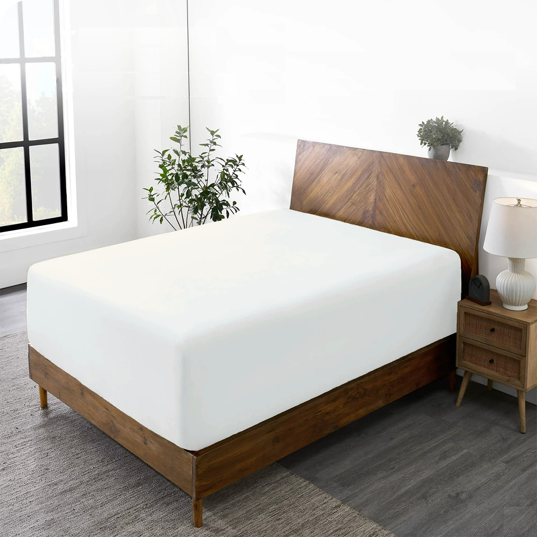 Spannbettlaken-Set 180 x 200 cm cremefarben