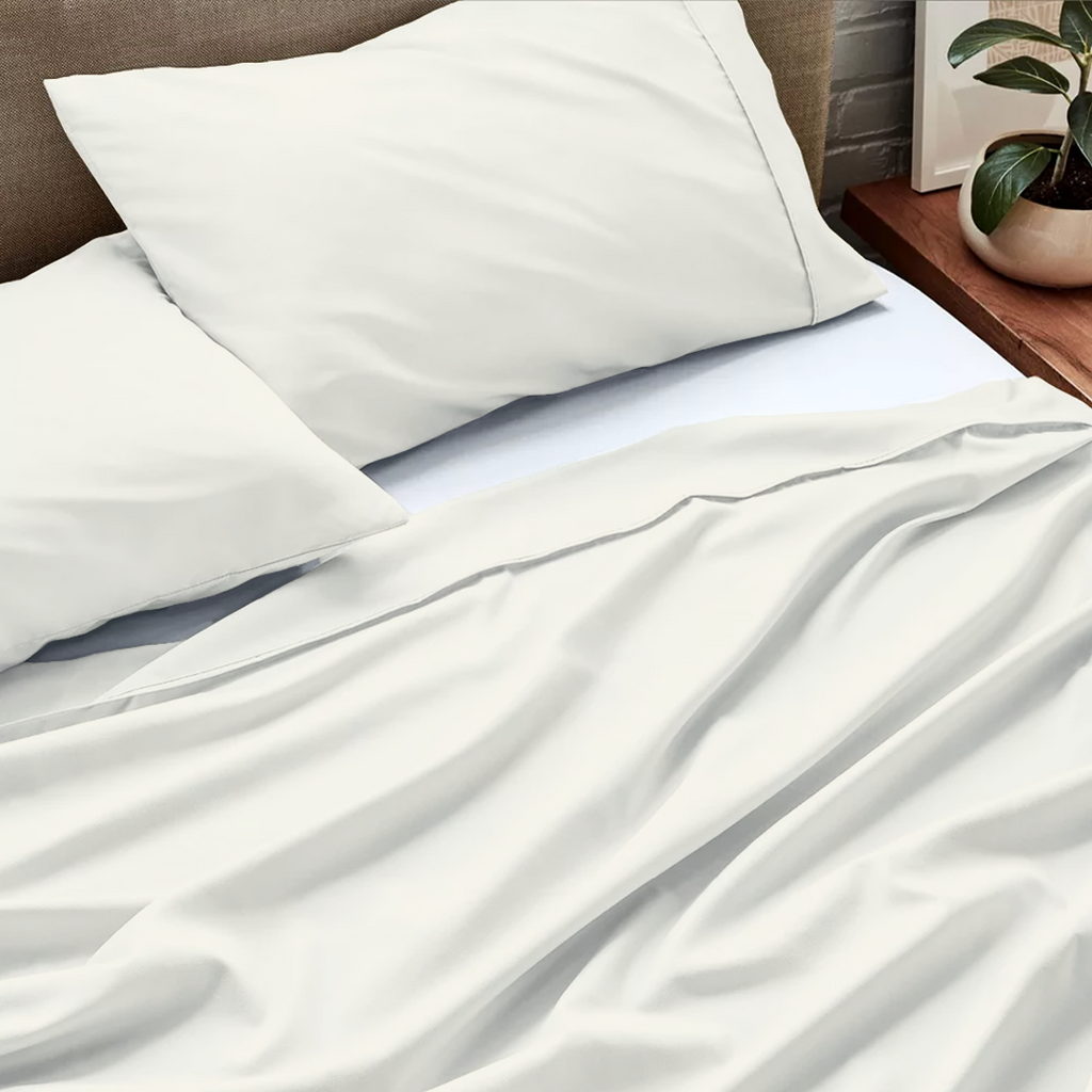 Flachbettblatt Set 150 x 250 CM Cremefarben
