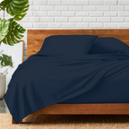Bettlaken-Set 4-teilig 180 x 200 CM marineblau