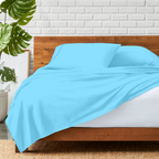 Flachbettblatt Set 200 x 200 CM Hellblau