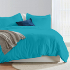 Bettbezug 240x220 CM Bequemer Satin solide set Türkis